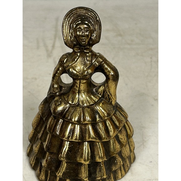 Other - Victorian Lady w/ Bonnet Brass Bell Full Dress Vintage Made in England